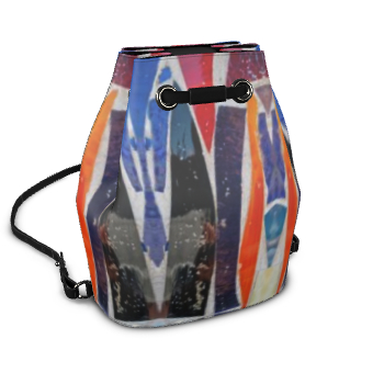 Leather Drawstring Backpack. Designer Backpacks | Contrado display picture 1