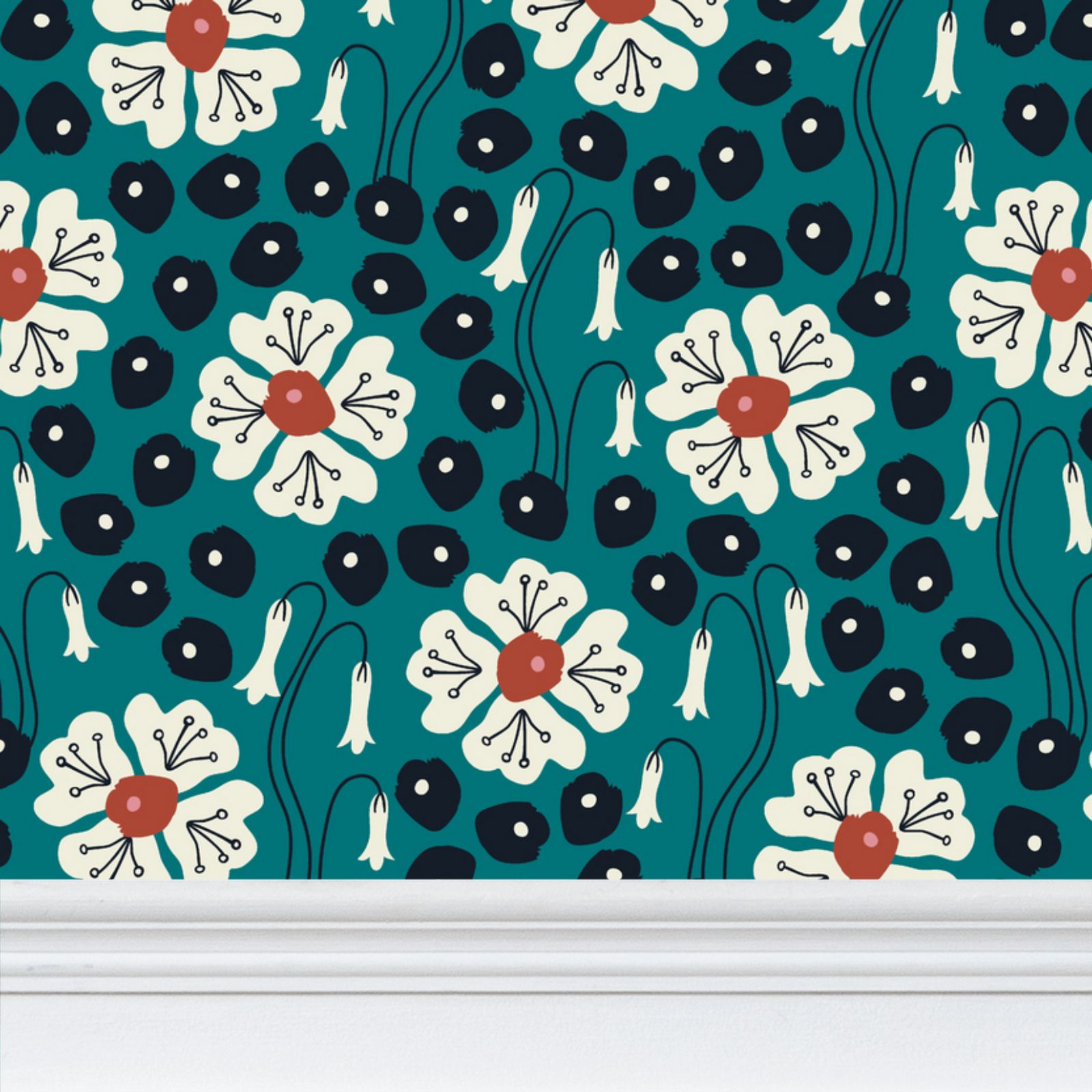 Teal Burst Wallpaper