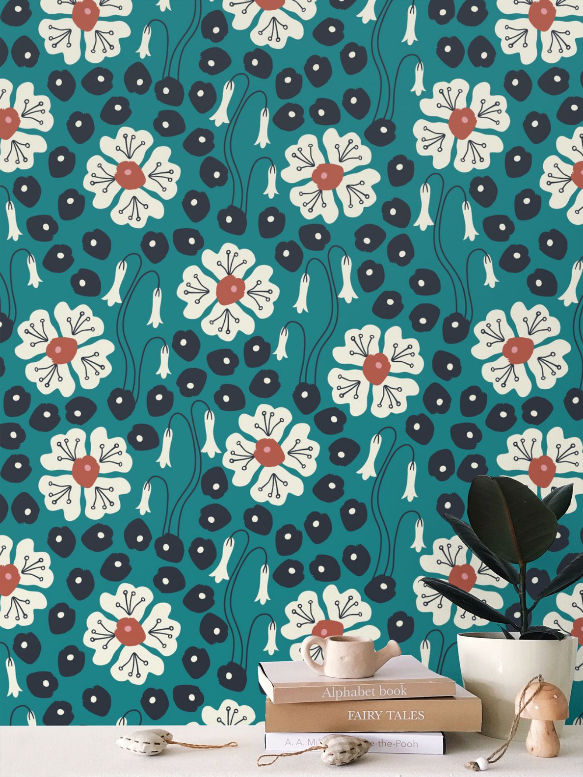 Teal Burst Wallpaper