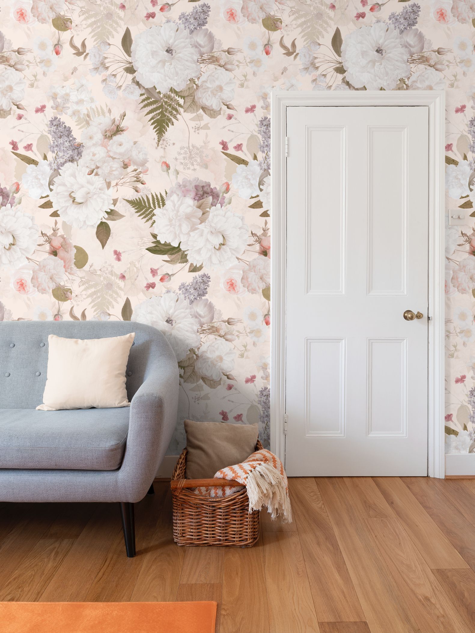 Vintage Enchanting Spring Flowers Blush Powder Pink Pastel Garden