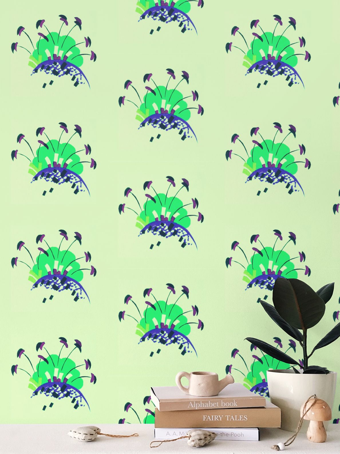 Island Colours Lime Right Wallpaper