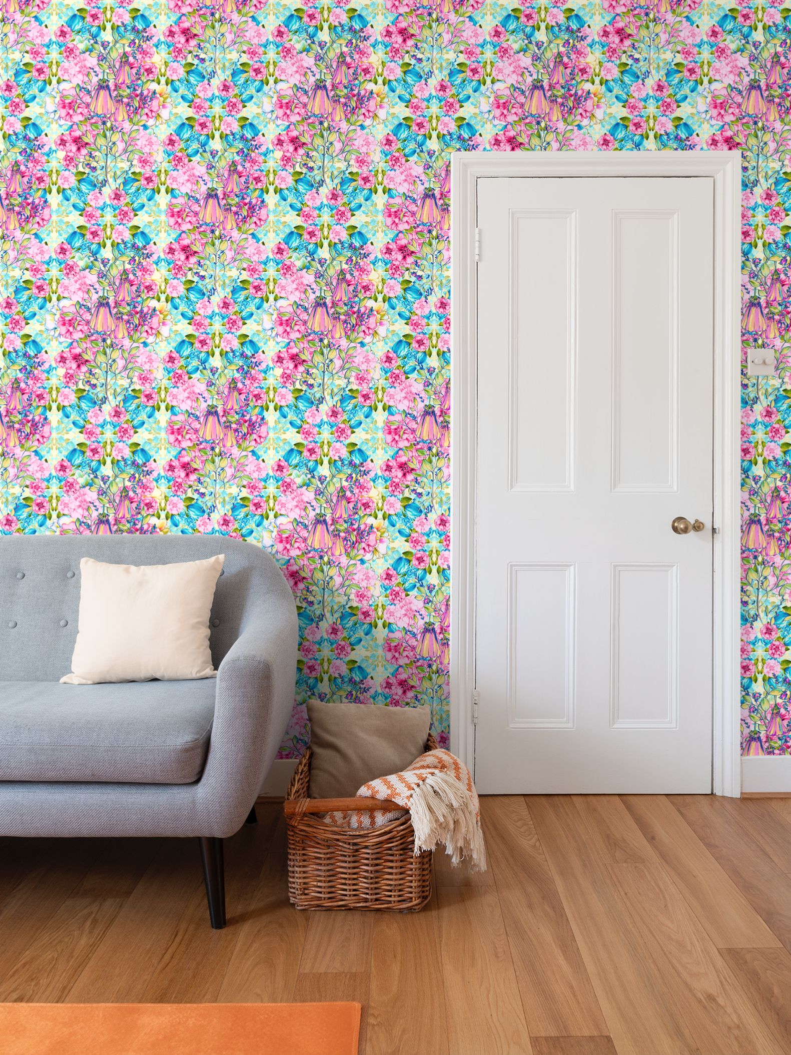 Repeat Pattern Wallpaper - Composition with flowers - series 12