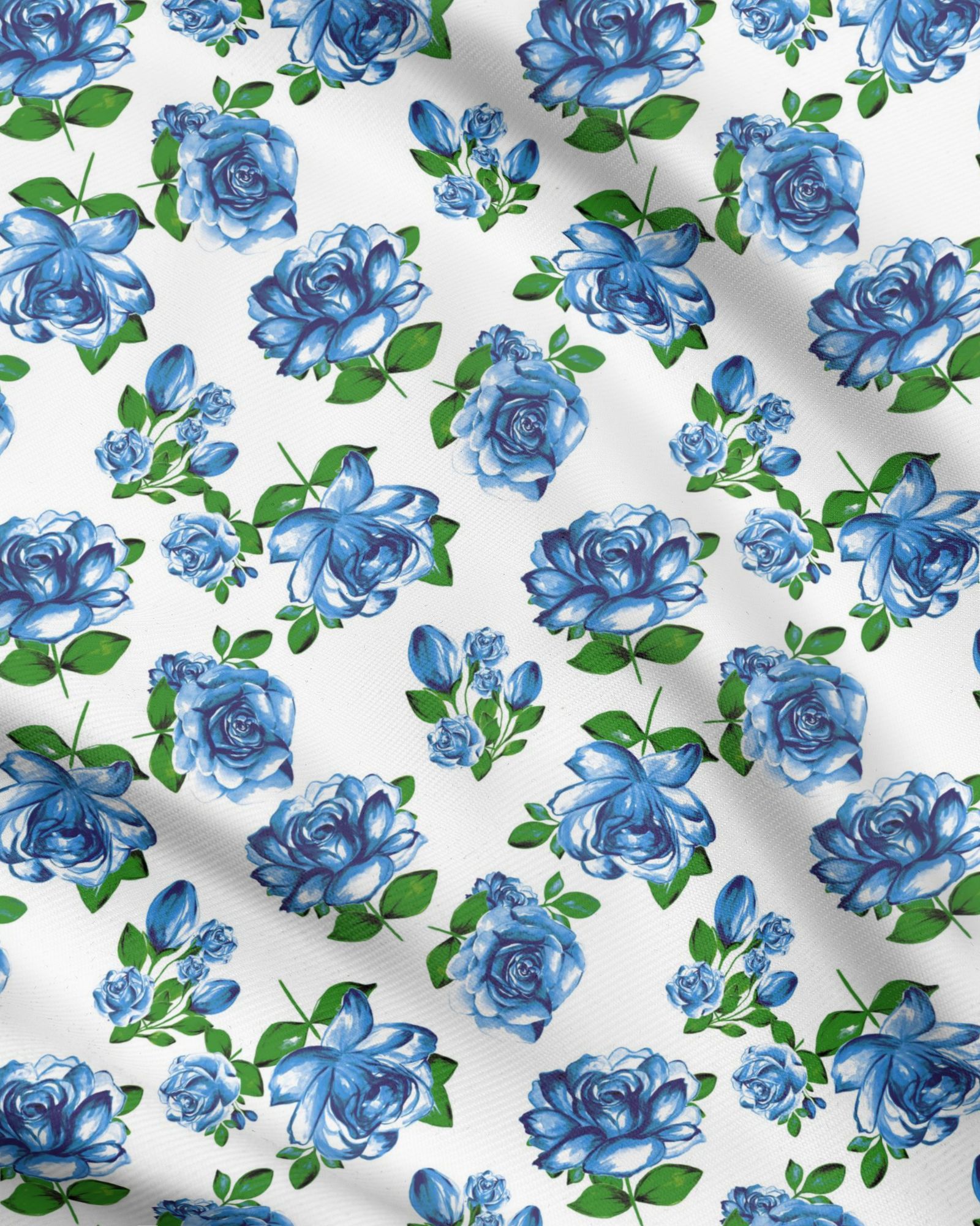 Fabric Printing - Blue roses
