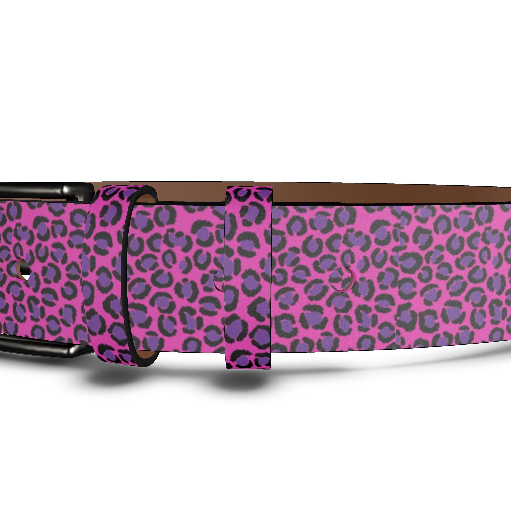 PINK LEOPARD LEATHER BUCKLE BELT