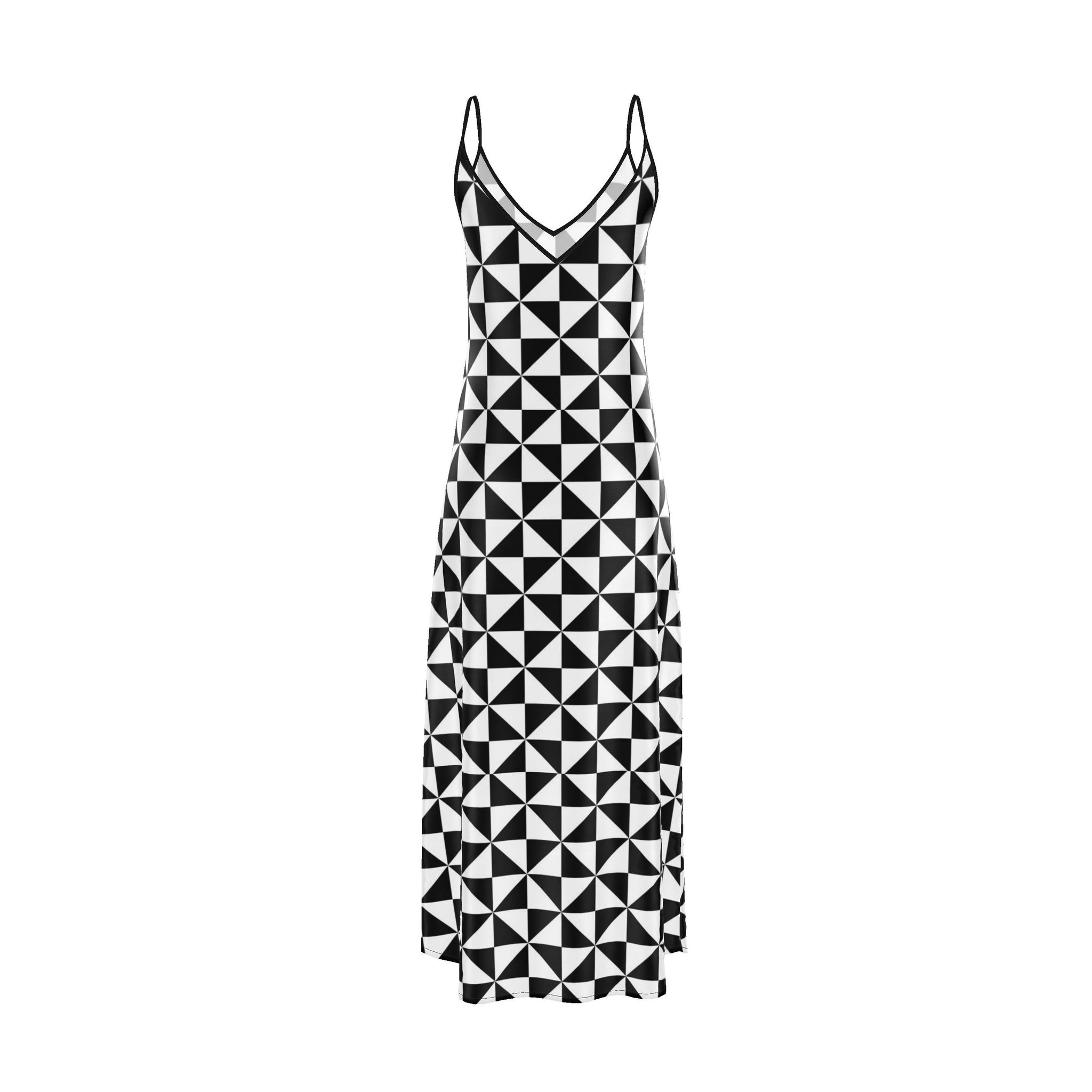 Checkerboard Pattern Black and White Dress By Rainbowjoy