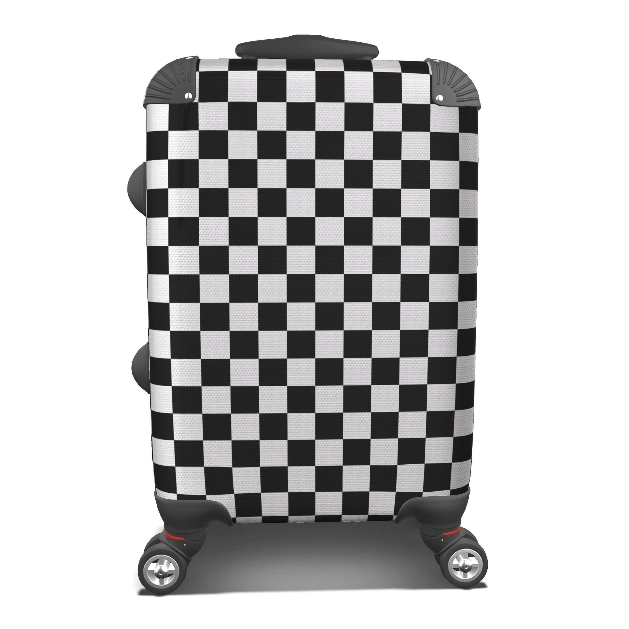 Checkerboard Pattern Black and White Suitcase
