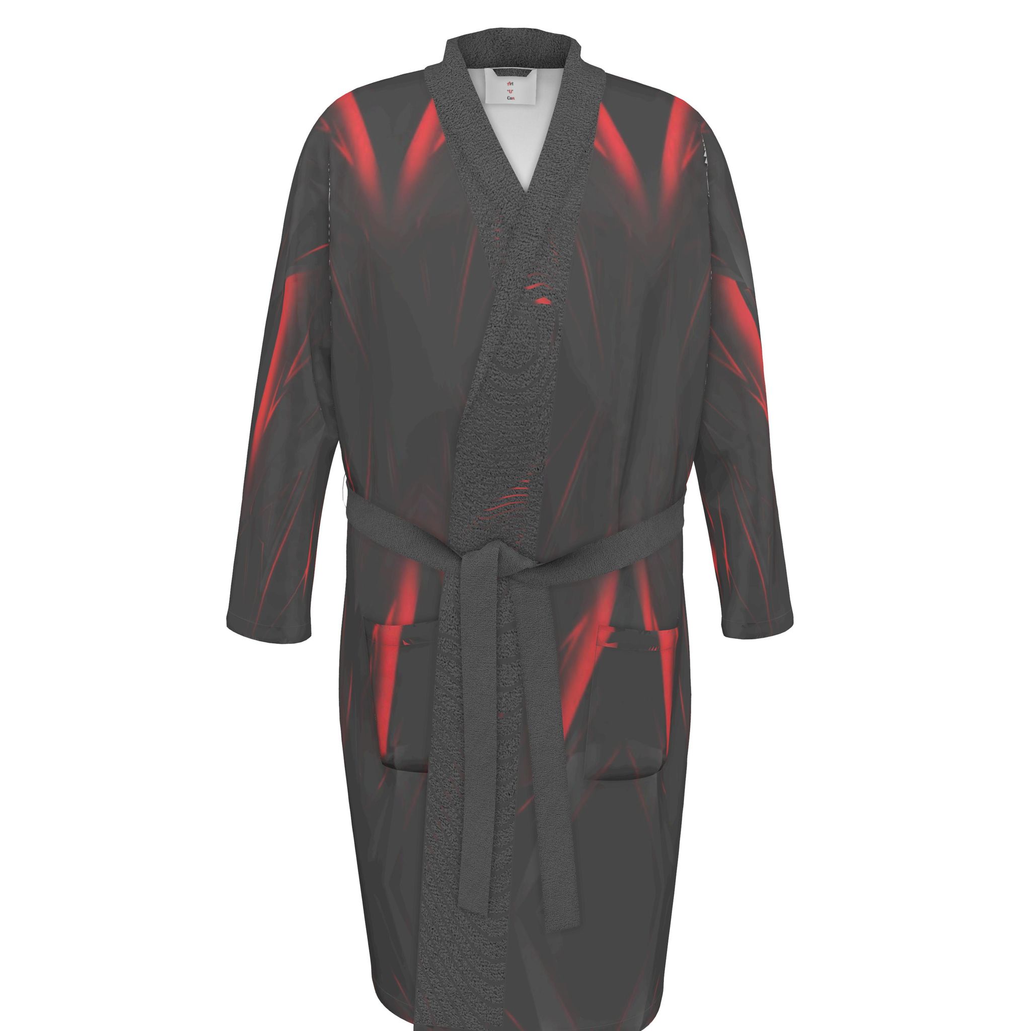 black and red dressing gown Gown. Chevron ClothingSize:8 Nox Anabel JE1026L Long Silk Sleepwear Collection Silk dressing It has a pleasant