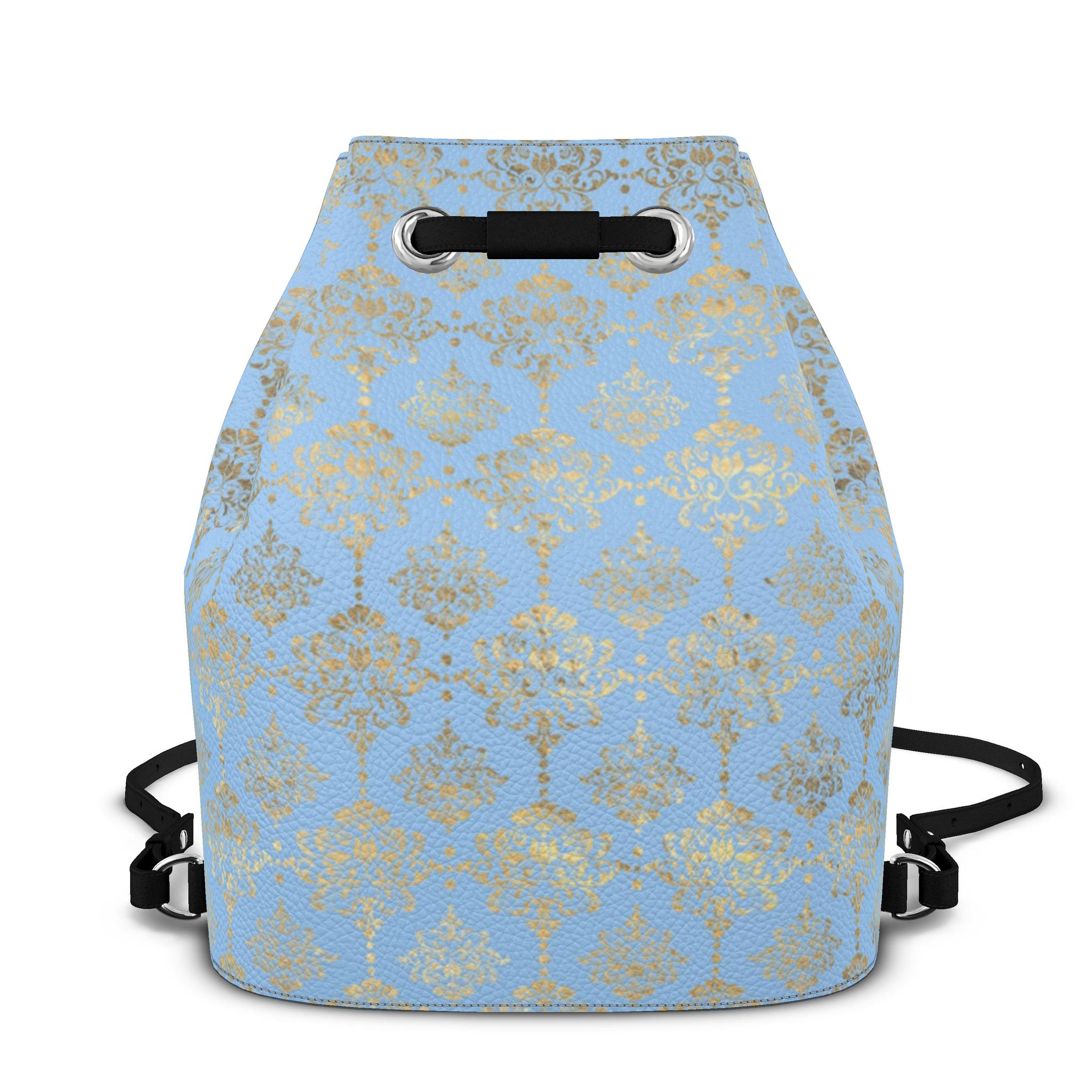 1754 Leather Drawstring Backpack Stylish Color-Blocked Printed Design Leather Drawstring Backpack. Designer Backpacks | Contrado main image 2