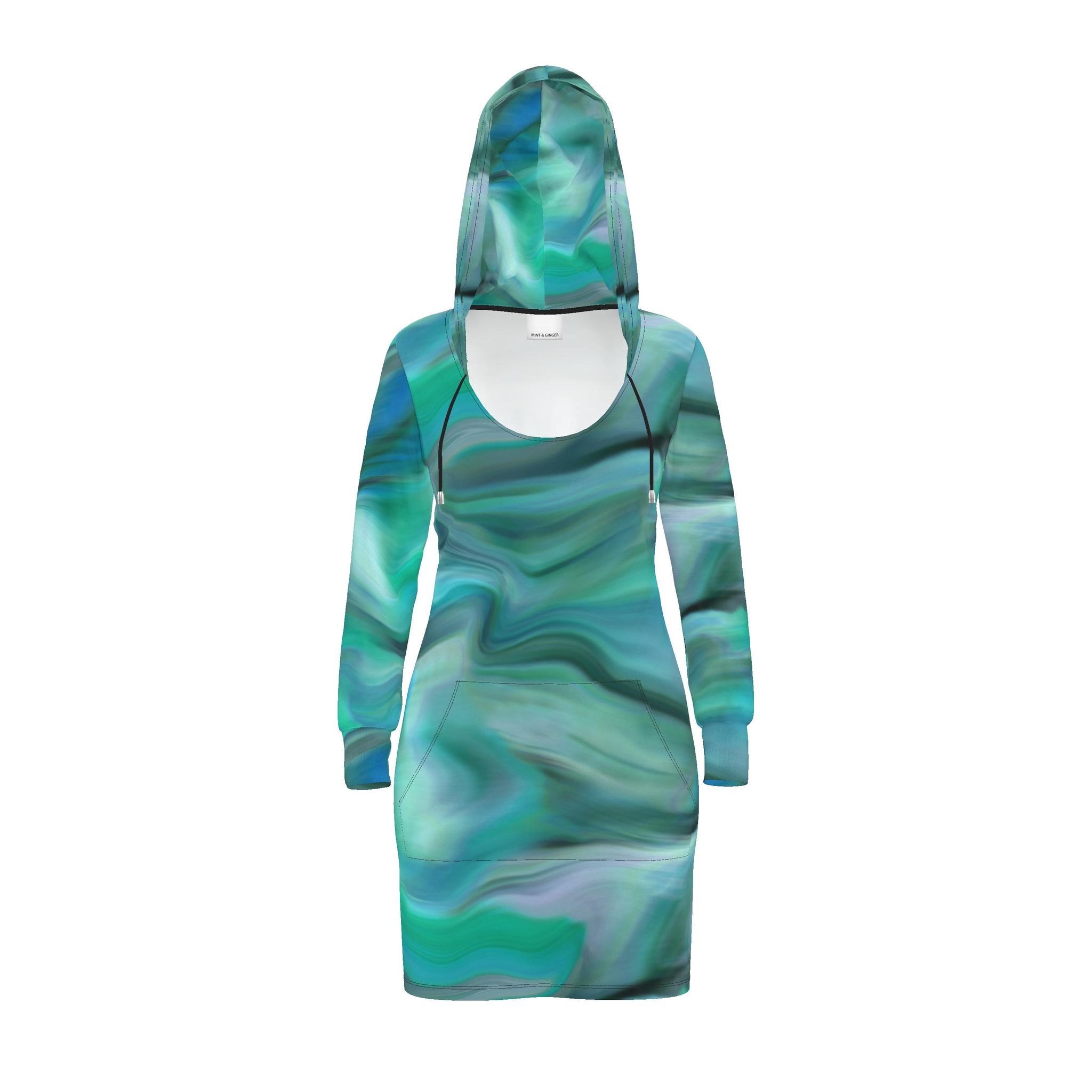 green long sleeve dress amazon Sure Design Hooded Pixie Sweater Dress in Green main image 1