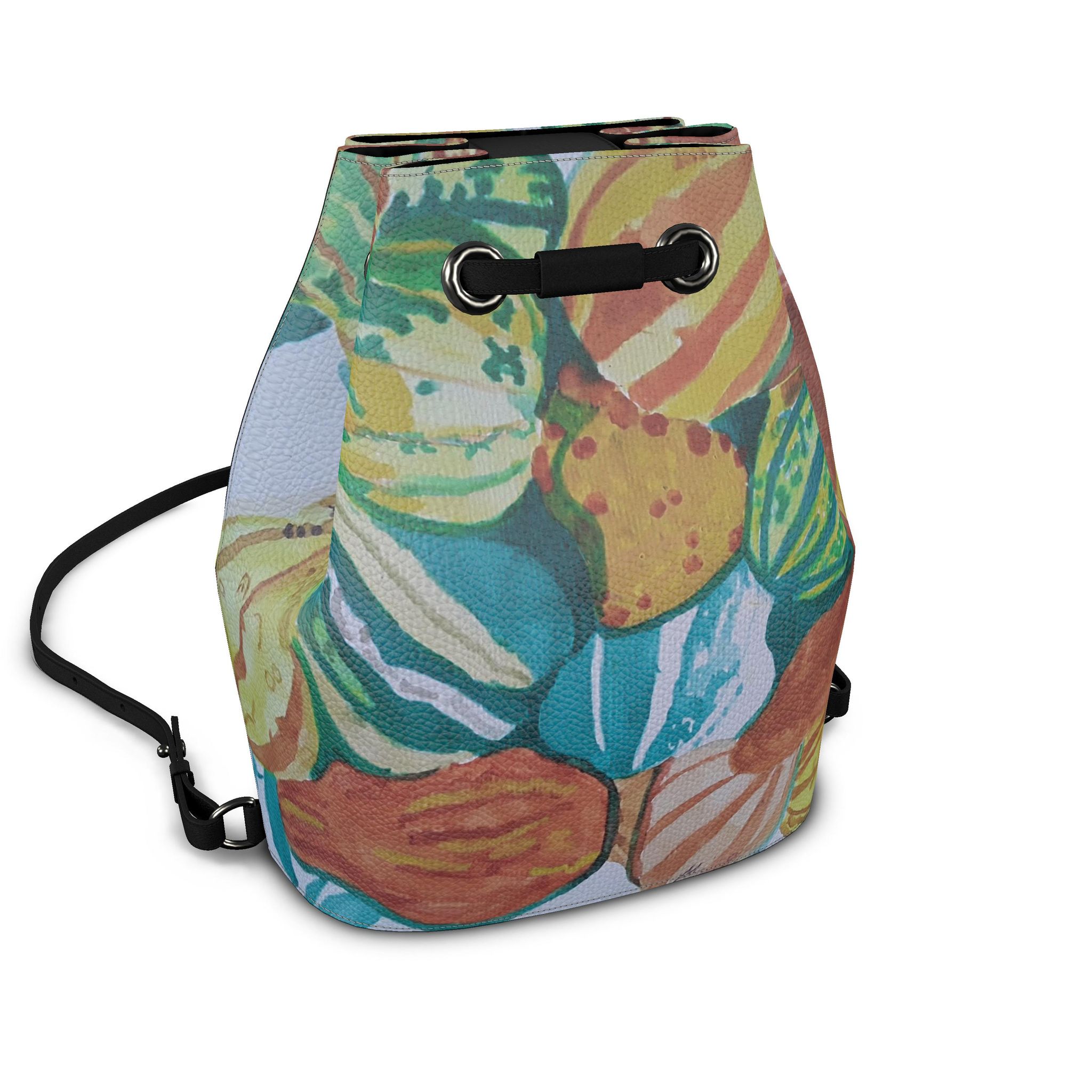 Leather Drawstring Backpack. Designer Backpacks | Contrado