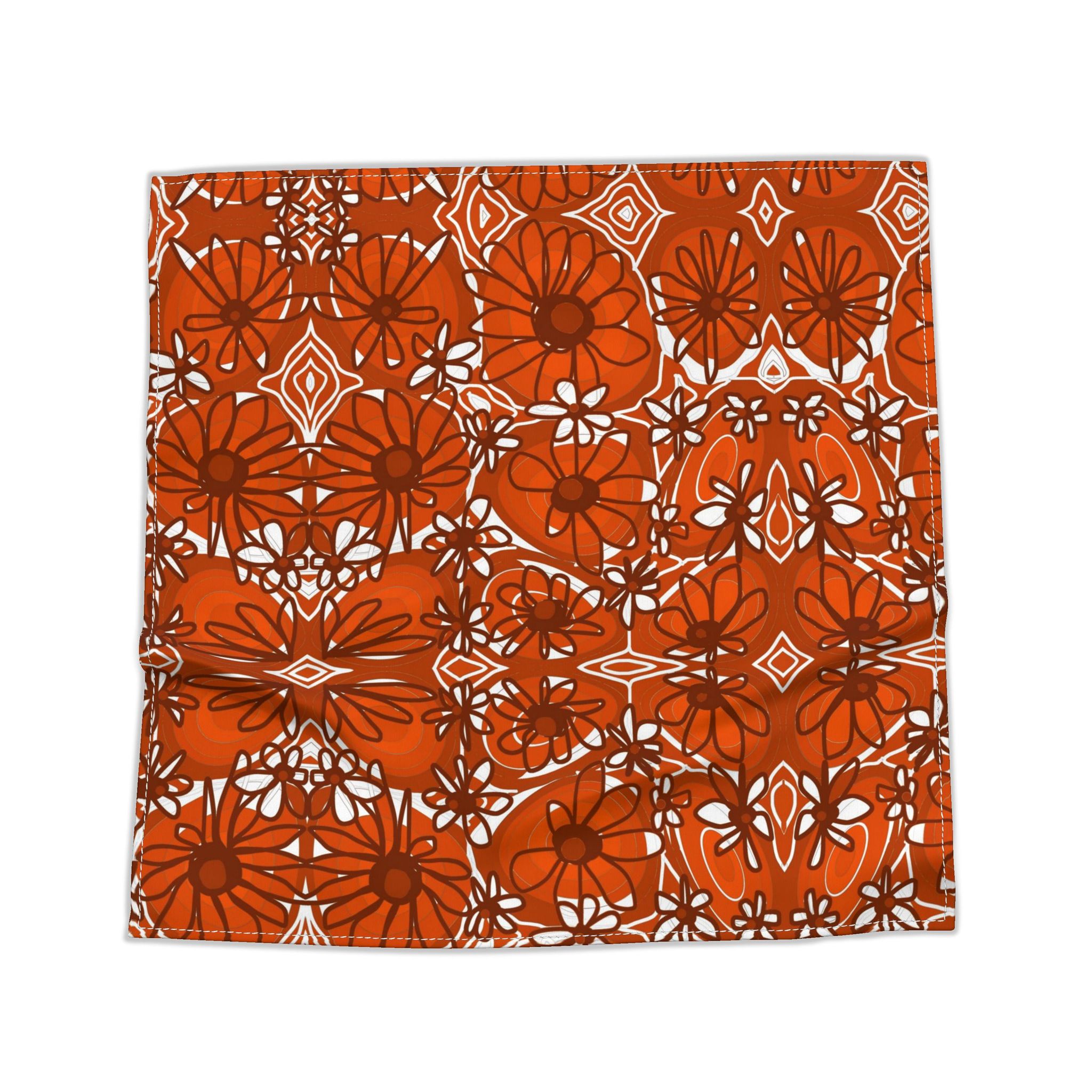 Mazipoodles Love Flowers - Burnt Orange Brown Bandana