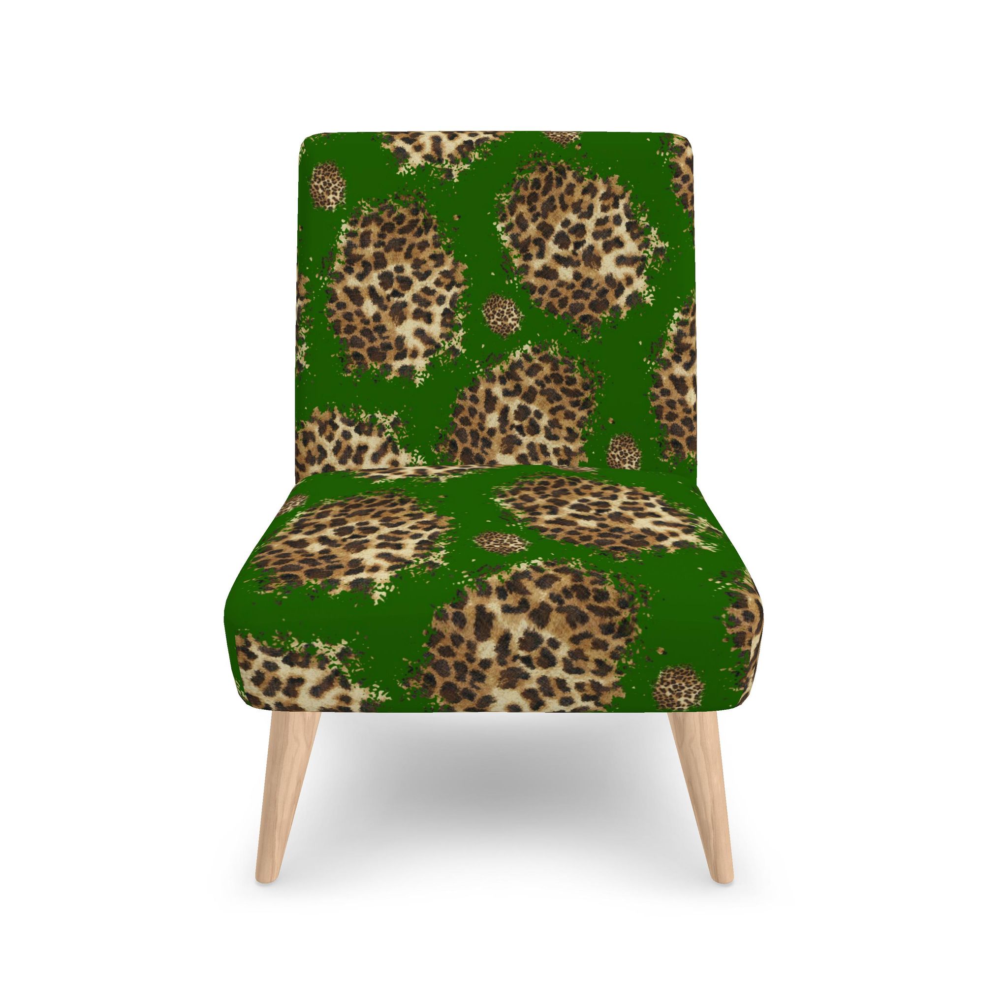 『 Green Leopard fam 』by Zuberi 60*60cm Bold Green Leopard Design Printed Fabric | Livettes Wallpaper
