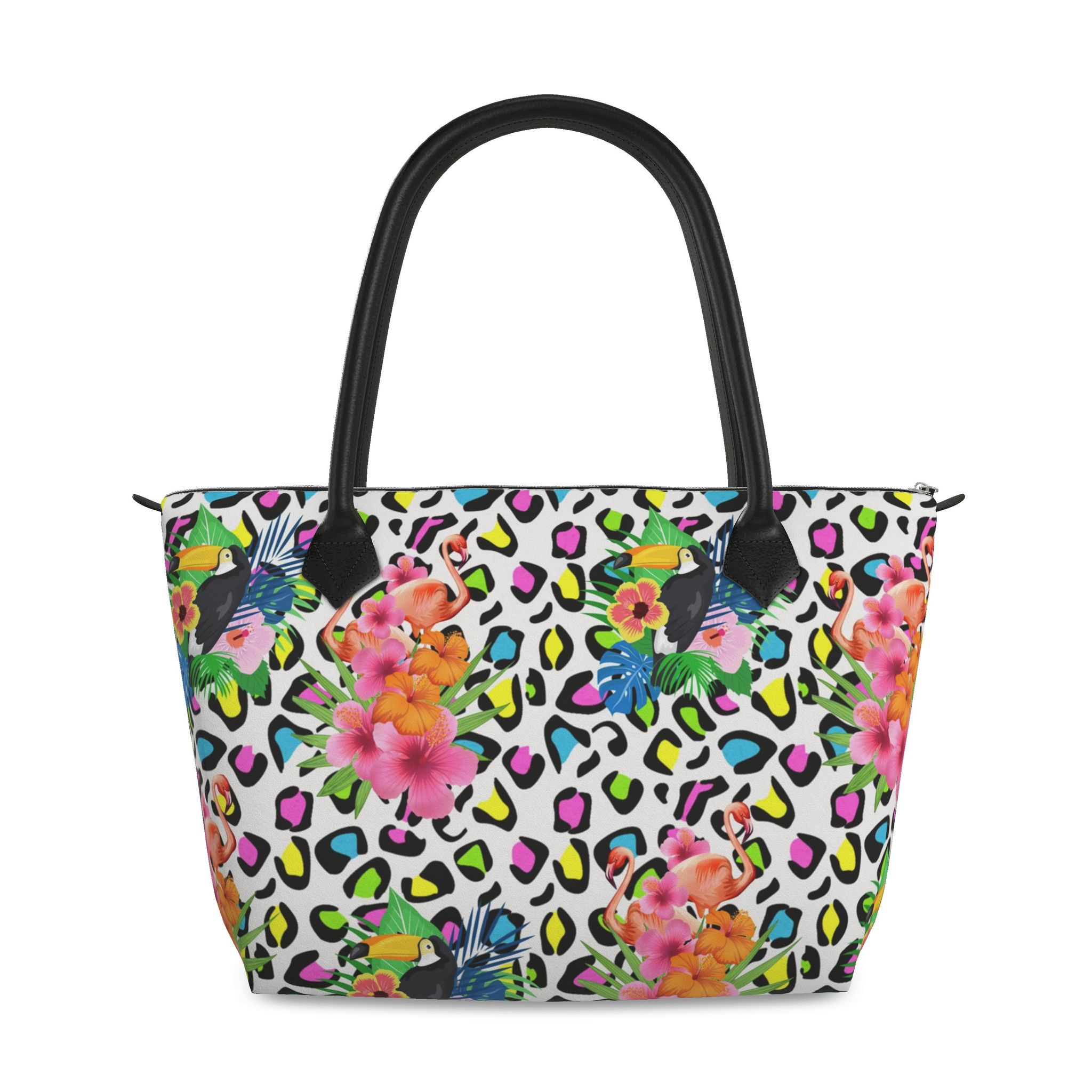 Tropical Hibiscus Animal Print Bag
