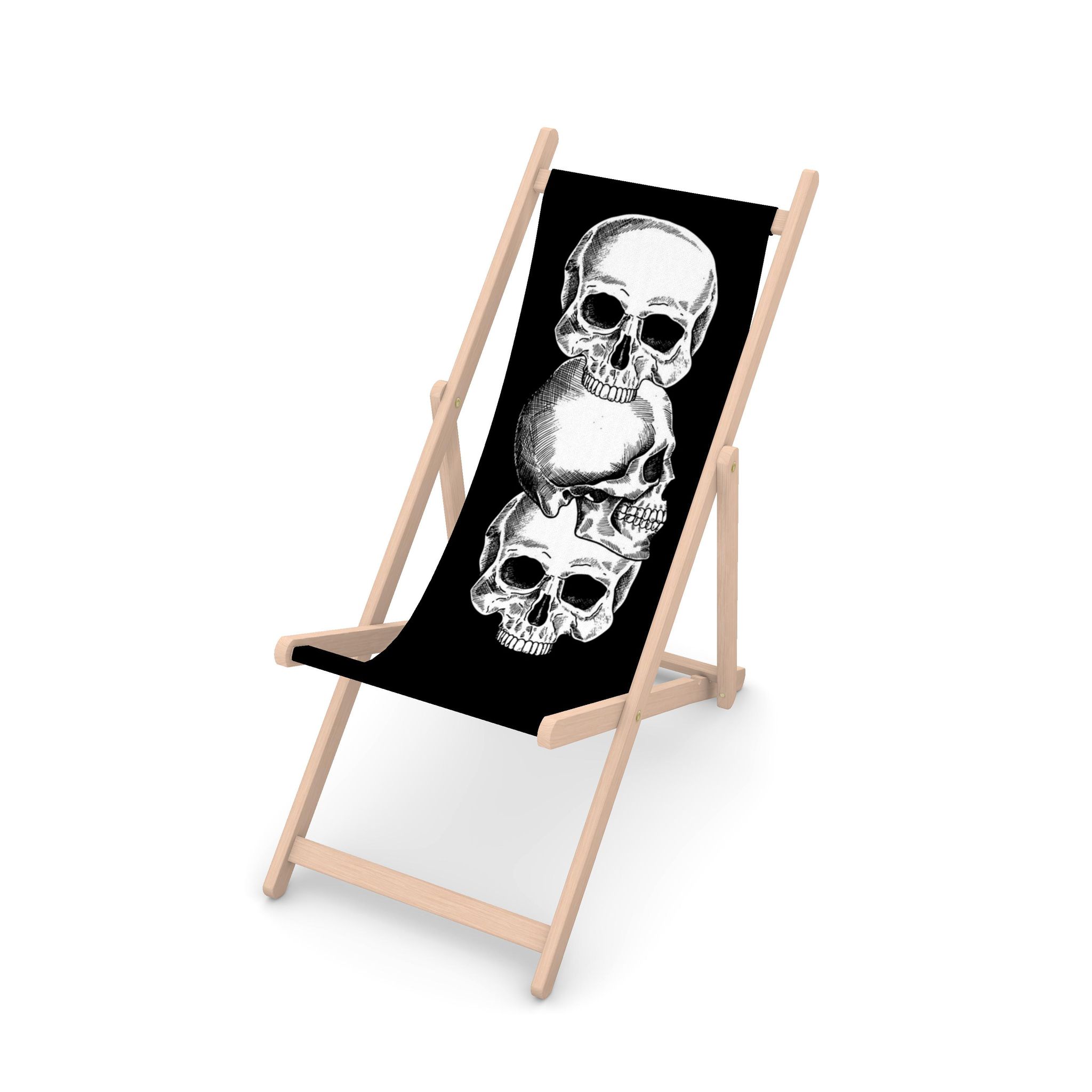 3 Skulls Stacked On Top of Each Other Deckchair