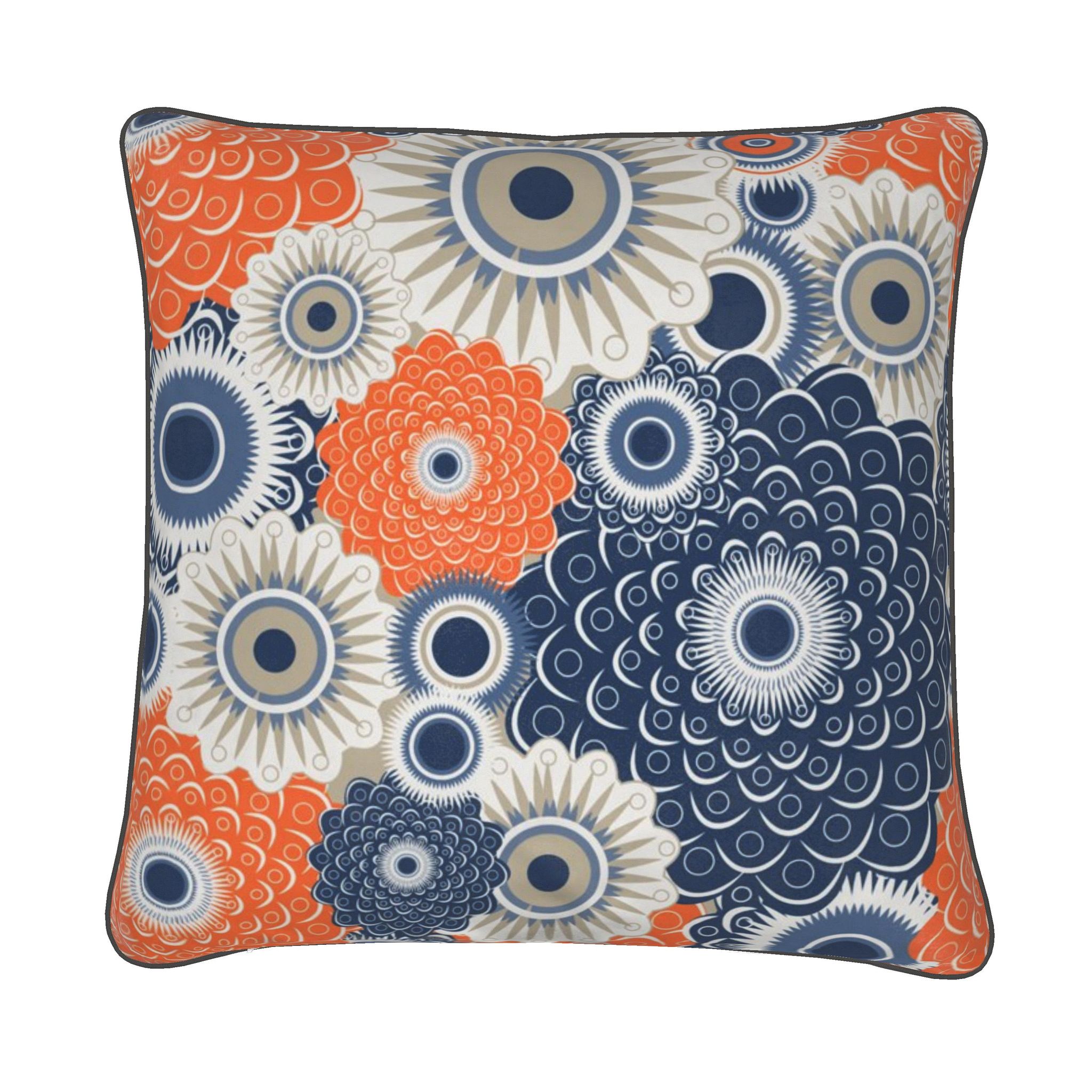 Blue sales orange pillows