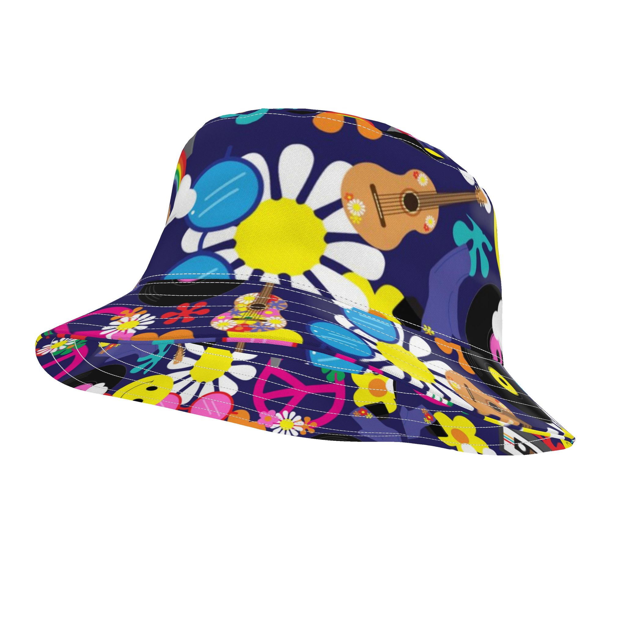 Hippie Psychedelic Patterned Bucket Hat display picture 1