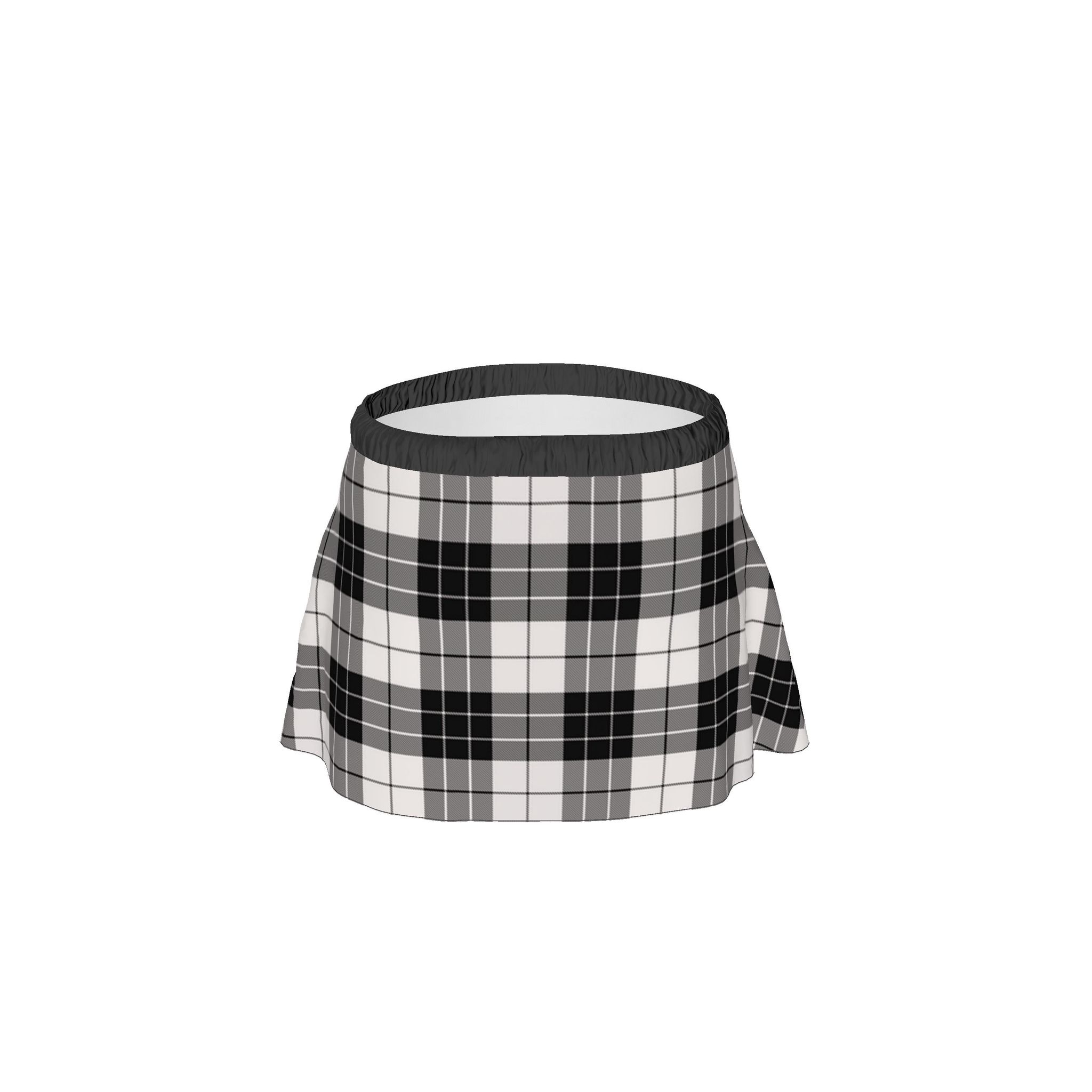 Black White Tartan Mini Skirt