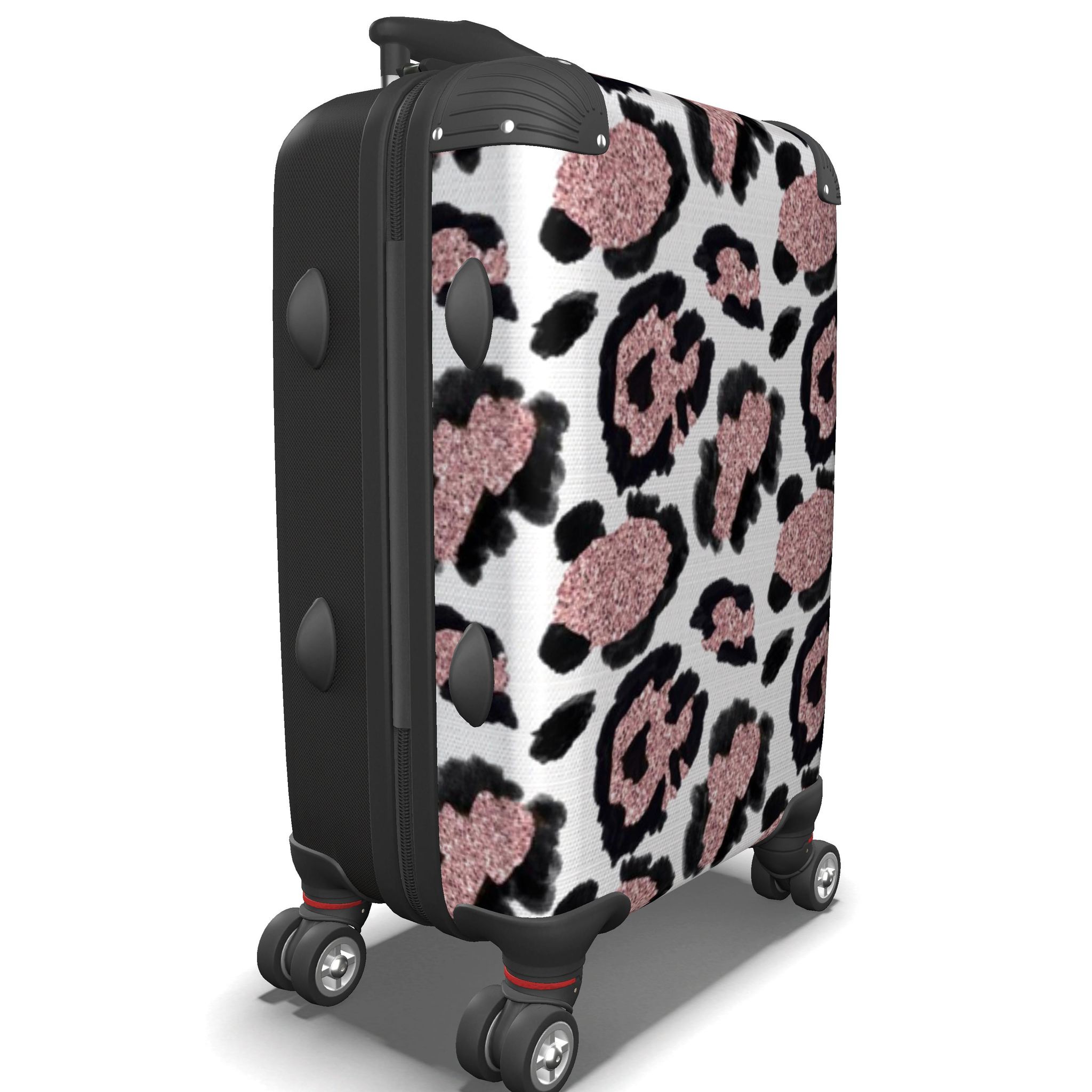 Leopard print luggage hard top case