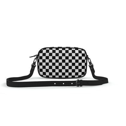 Checkerboard Pattern Black and White Suitcase