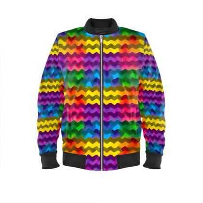 Men's Bomber Jacket — Slatted Circle with Ira Zoot artwork — alternate view 2