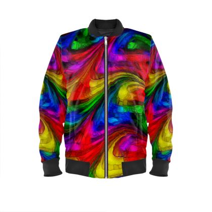 Men's Bomber Jacket — Rainbough with Ira Zoot artwork — alternate view 2