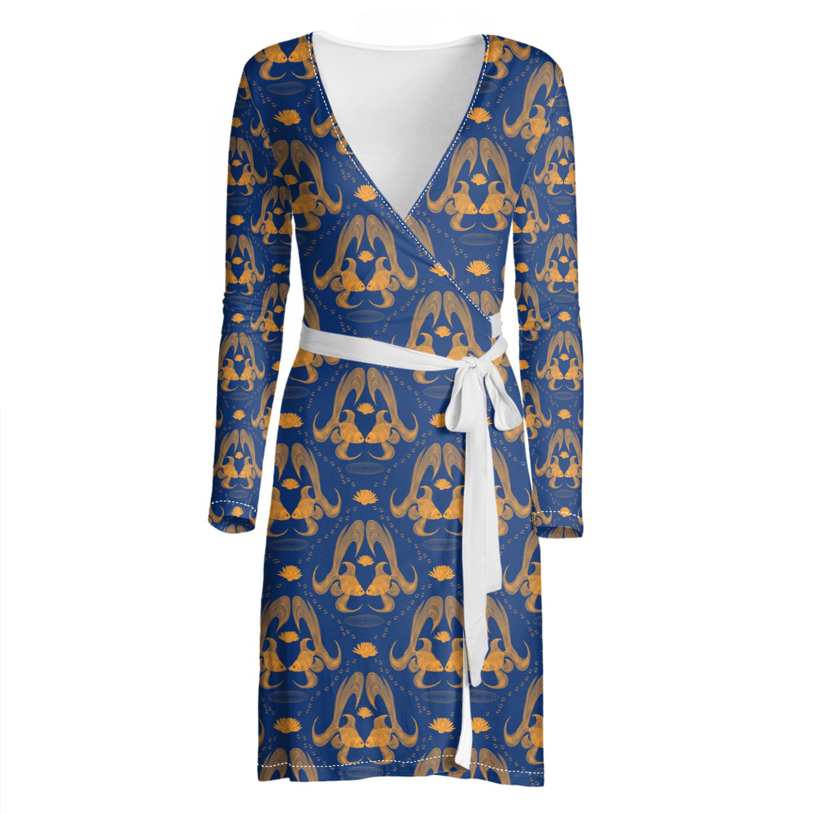gold fish dress Goldfish Damask Wrap Dress By Amy Hadden