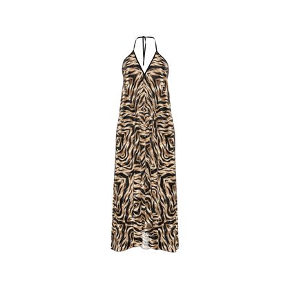 Felicéa Tiger Vessels Halterneck backless dress