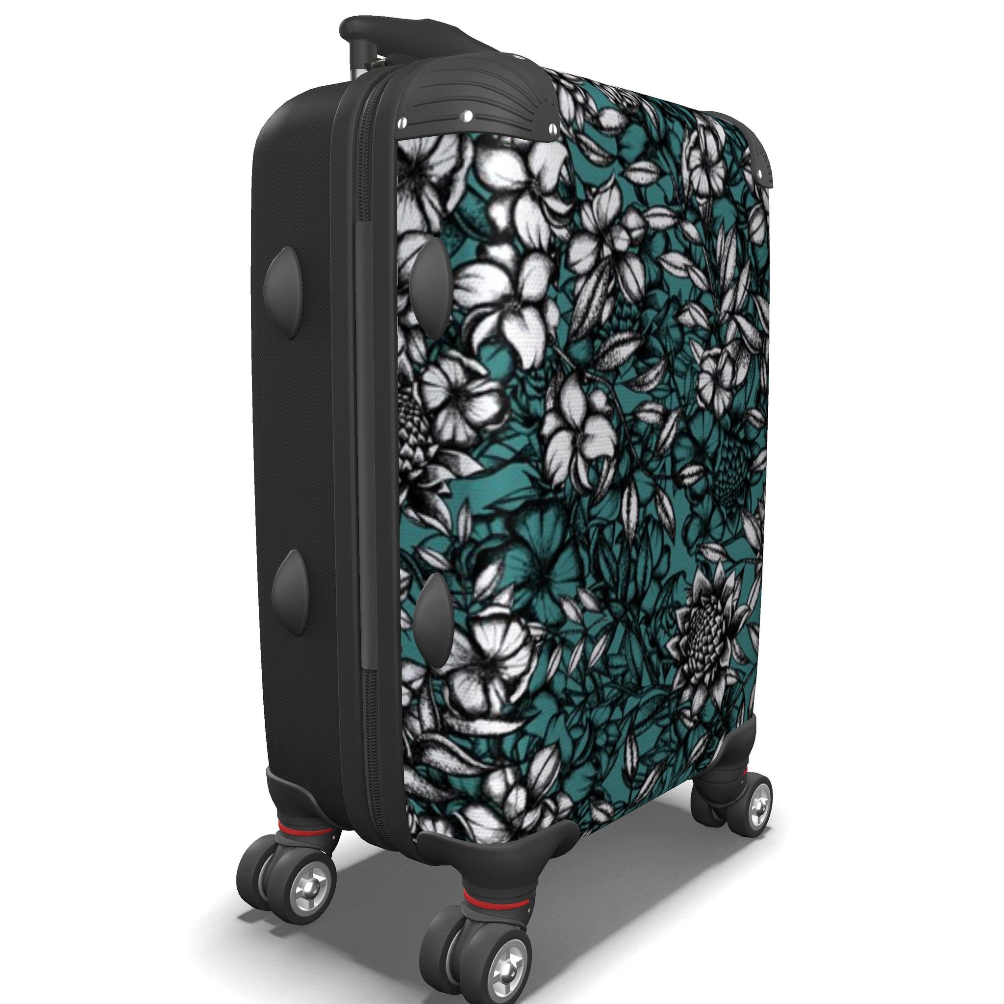 White Flower and Blue Suitcase