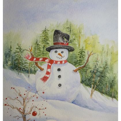 Festive Fun Tea Caddy Holiday Tin · Red Scarfed Snowman