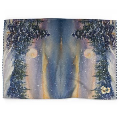 Holiday Kitchen Tea Towels · Winter Moon in Pine Valley