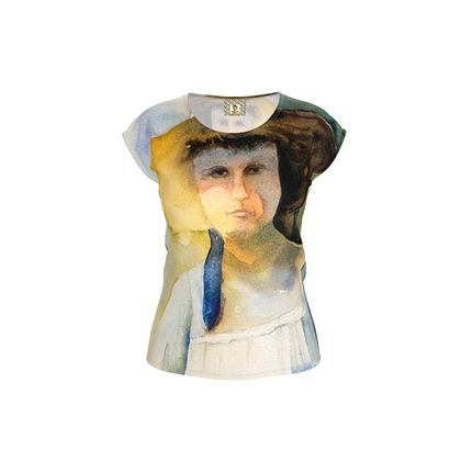Ladies Comfy Art T Shirt · The Girl and Her Dog When They Were Young