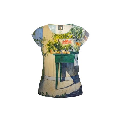 Ladies Comfy Art T Shirt · Gruene Table on Front Porch