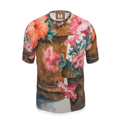 Mens Comfy Art T Shirt · Potted Petunias