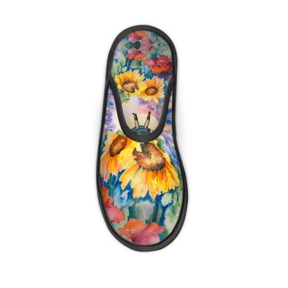 Art House Slippers Shoes · Sunflower Poppy Bunch