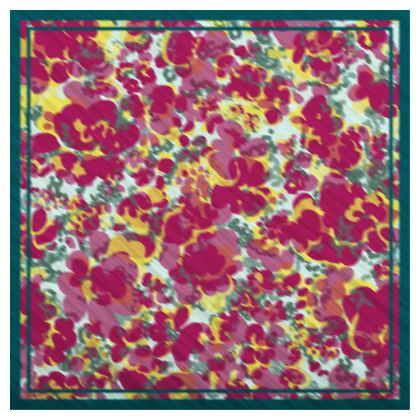 Teal And Magenta Pink Photographic Floral Scarf
