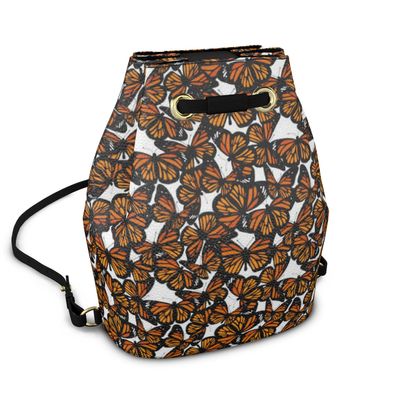 Leather Drawstring Backpack. Designer Backpacks | Contrado display picture 2