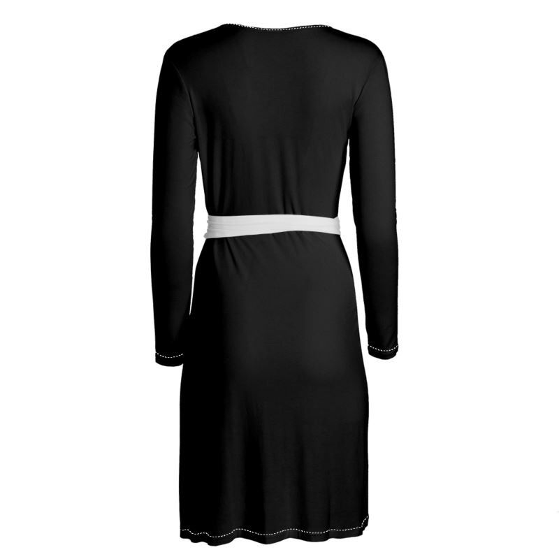 Gold and Black Pattern Wrap Dress By Fdt Gold and Black Pattern Wrap Dress By Fdt