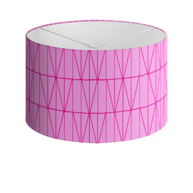 On The Fence Drum Lamp Shade In Pink