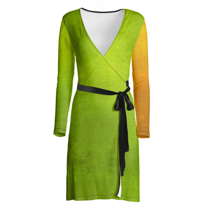 Wrap Dress Lime Green and Gold Edition by Dio Del Arte Wrap Dress Lime Green and Gold Edition by Dio Del Arte