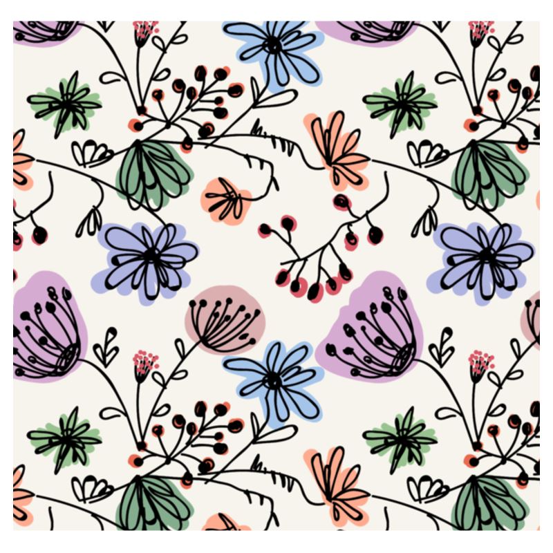 Wild flowers Cut And Sew All Over Print T Shirt floral, large scale