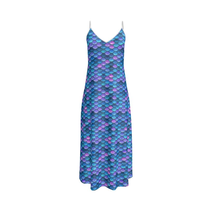 Mermaid skin - Slip Dress - Fantasy, iridescent bright pink blue scales of  dragon, fish tail, mermaid lover gift, sea creature, ocean - Tiana Lofd  design