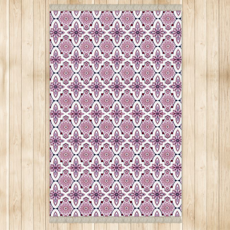 Lilac Moroccan Tile Pattern Rug