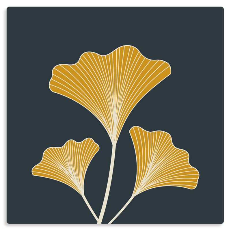 ginkgo leaves metal print