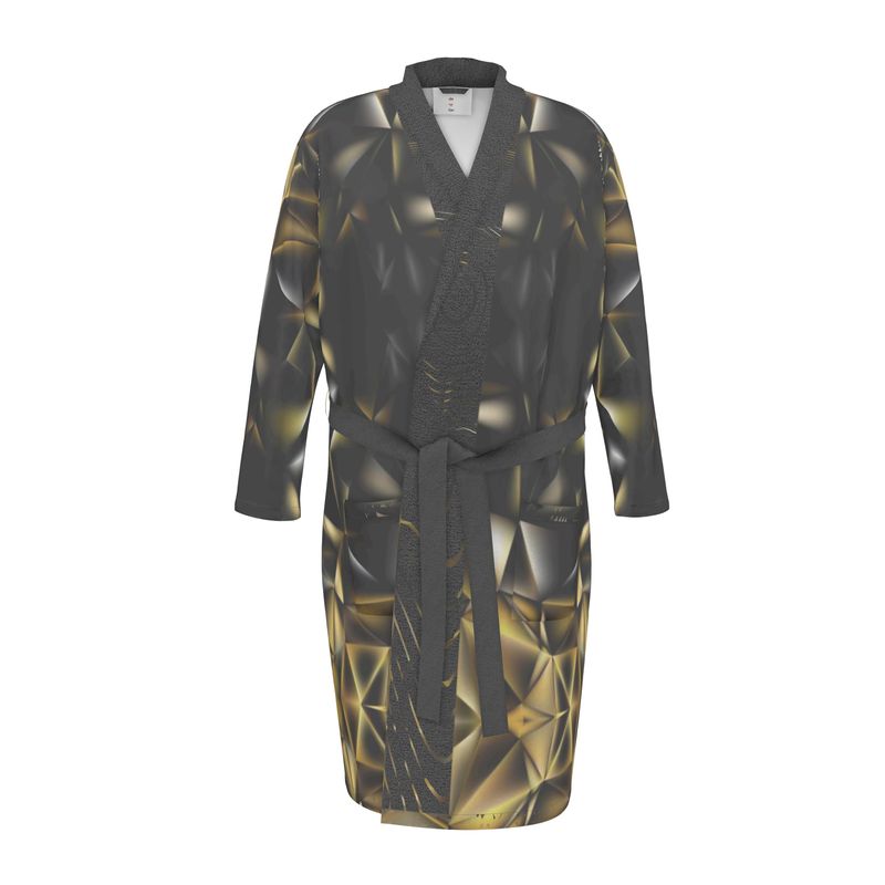 slim fit dress slacks Opulent Gold-Embossed Off-White Silk Robe – Waleed Peerzada main image 0