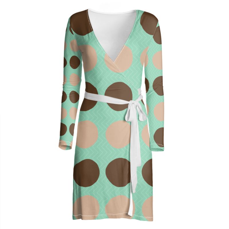 Solange Silk Jersey Large Polka Dot print wrap dress. By The Mandated Reporter