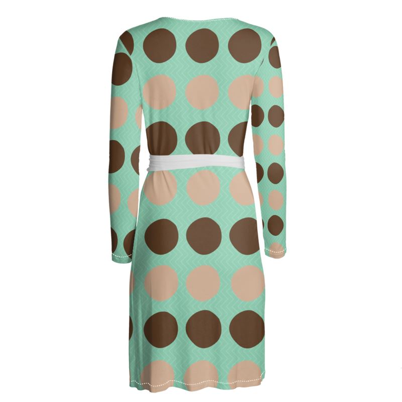 Solange Silk Jersey Large Polka Dot print wrap dress. By The Mandated Reporter