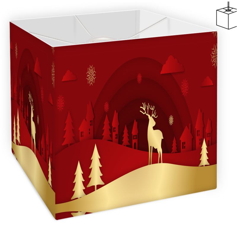 Red square lamp shade deals