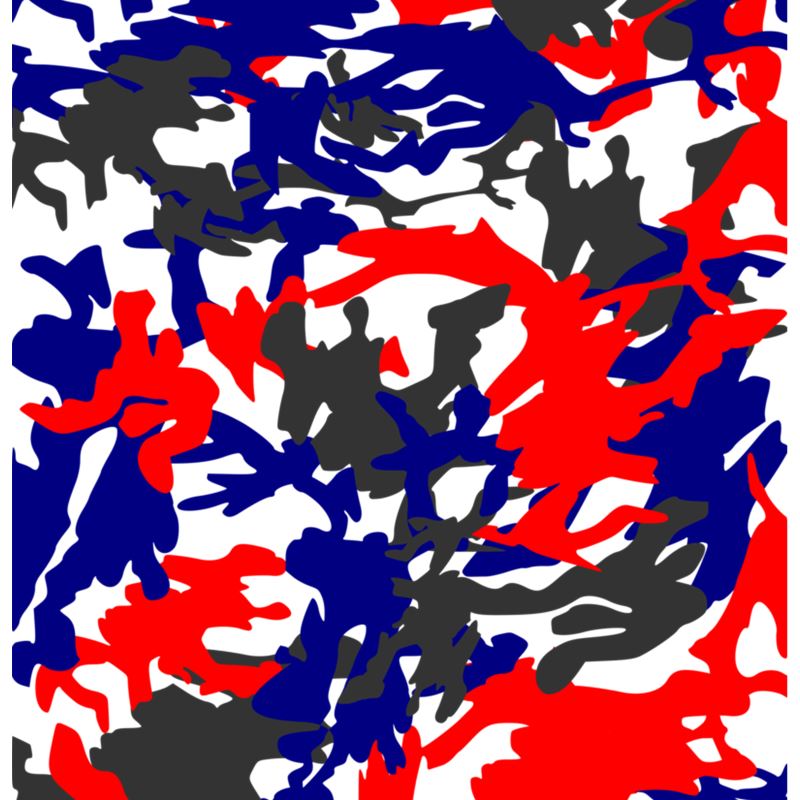 Red white and top blue camo bucket hat