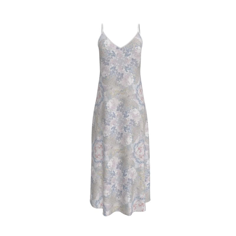 white christmas dresses Marble Dreams Pink Sleeveless Print Midi Dress