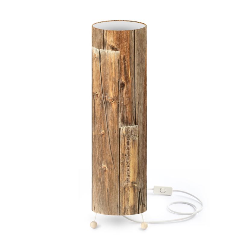 old wood wall standing lamp